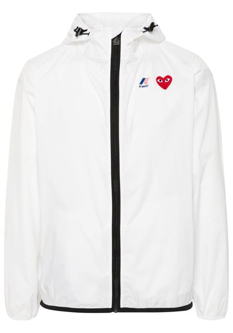 White Heart-patch lightweight jacket Comme des garcons play x k-way - unisex